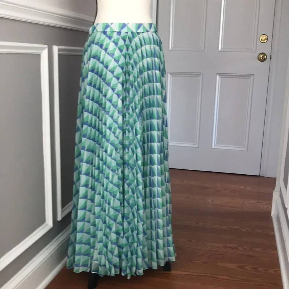 Anthropologie x Pankaj & Nidhi Pleated Maxi Skirt size M